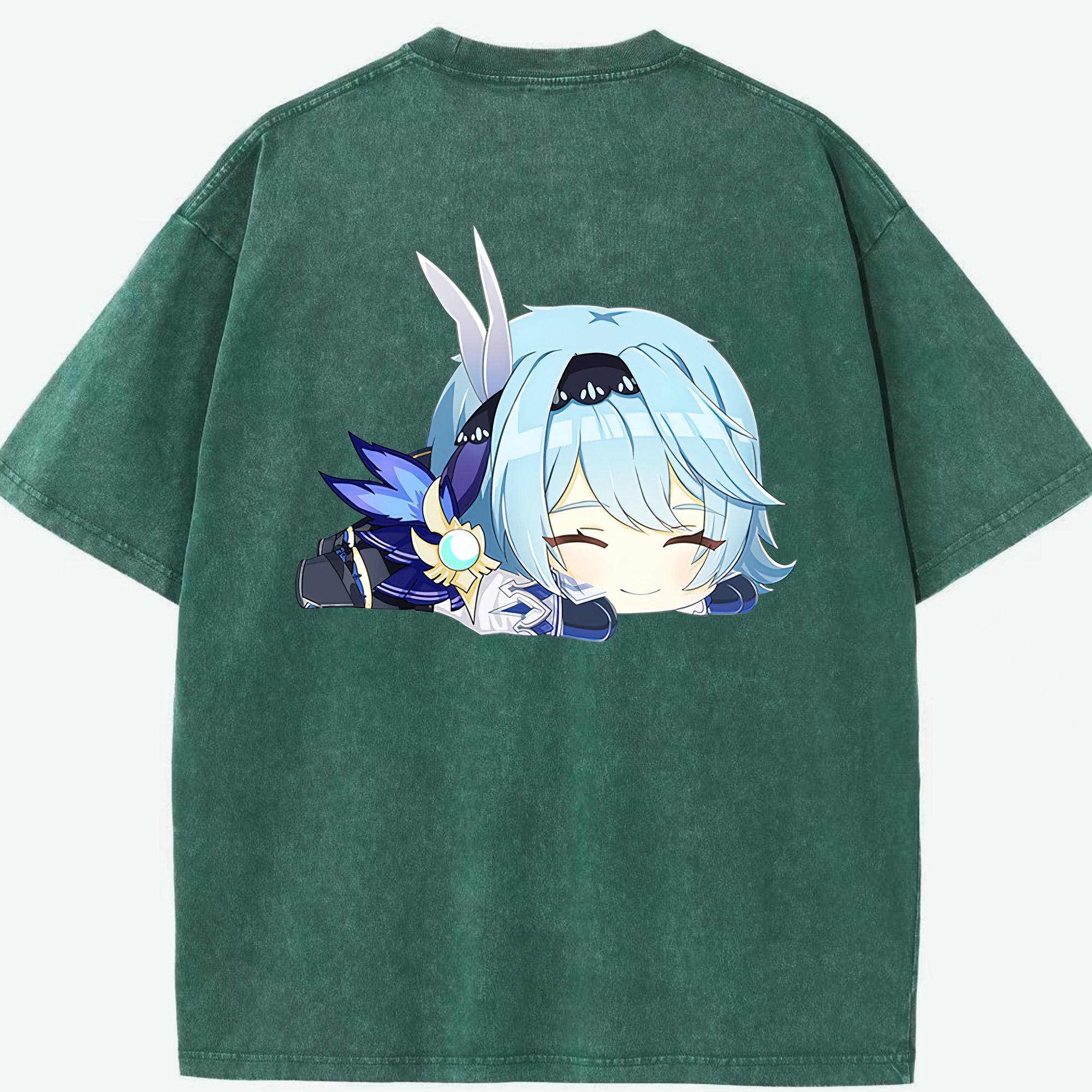 げんし神 优菈 ゆうら genshin Yūra 綿100% ヴィンテージ風 半袖Tシャツ（背面プリント）